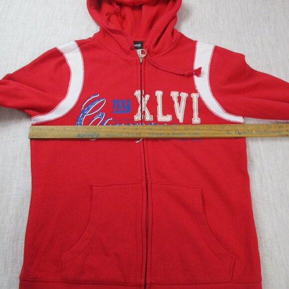 New York Giants Hoodie Womens Small Red Reebok NFL Football Sports Full Zip - Picture 7 of 8